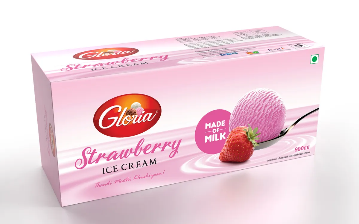 Packaging Design for 1000ml Family Pack of Gloria Ice Cream
